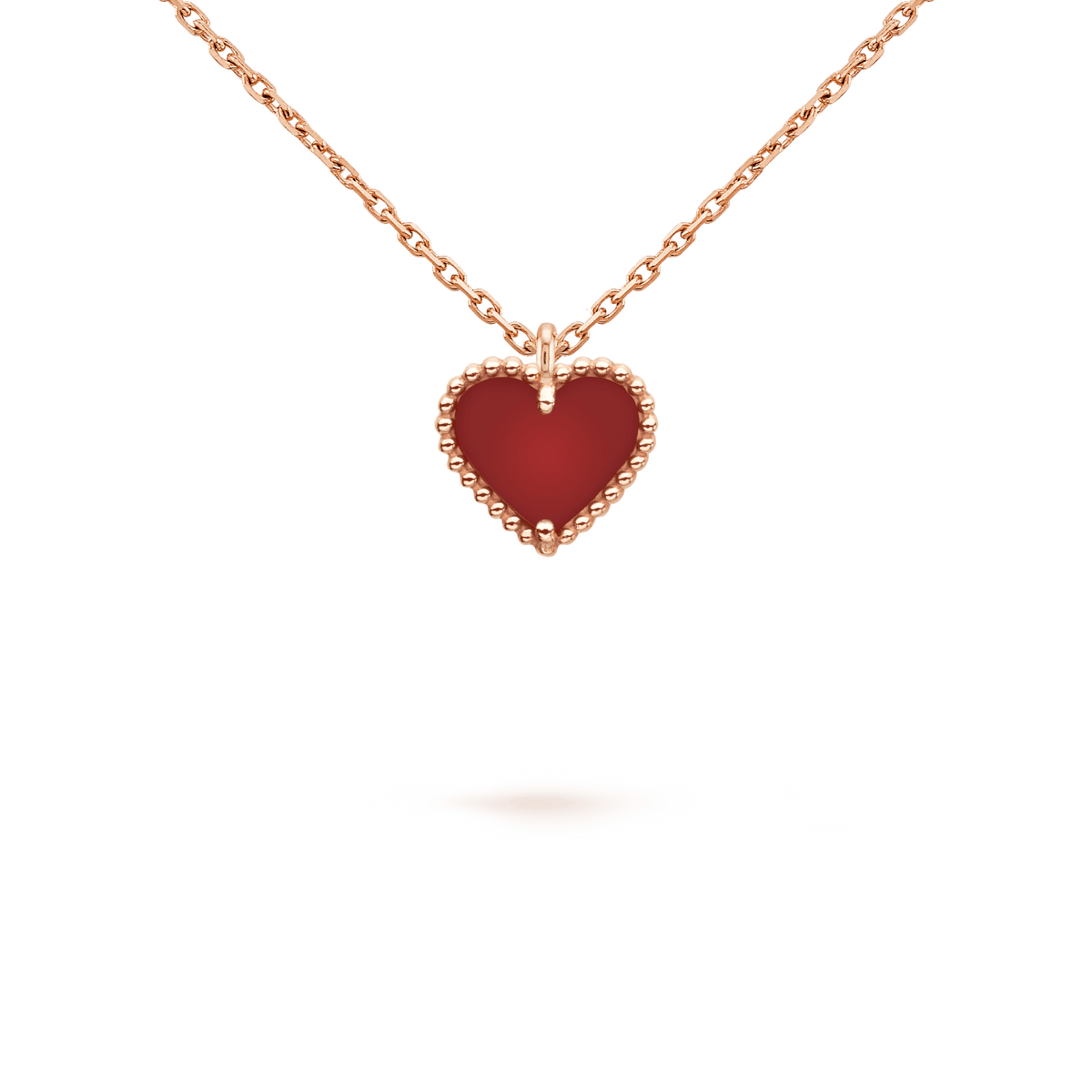 [Triumph Jewelry]SWEET CLOVER CARNELIAN HEART NECKLACE