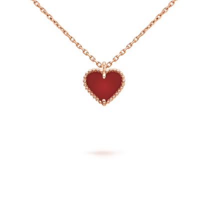 [Triumph Jewelry]SWEET CLOVER CARNELIAN HEART NECKLACE