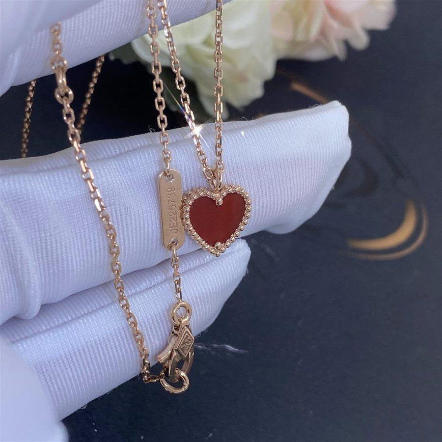 [Triumph Jewelry]SWEET CLOVER CARNELIAN HEART NECKLACE