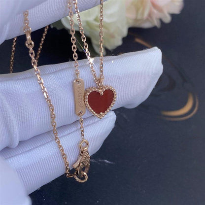 [Triumph Jewelry]SWEET CLOVER CARNELIAN HEART NECKLACE