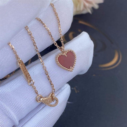 [Triumph Jewelry]SWEET CLOVER CARNELIAN HEART NECKLACE