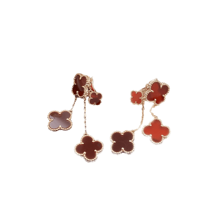 [Triumph Jewelry]CLOVER EARRINGS CARNELIAN 4 MOTIFS PINK GOLD