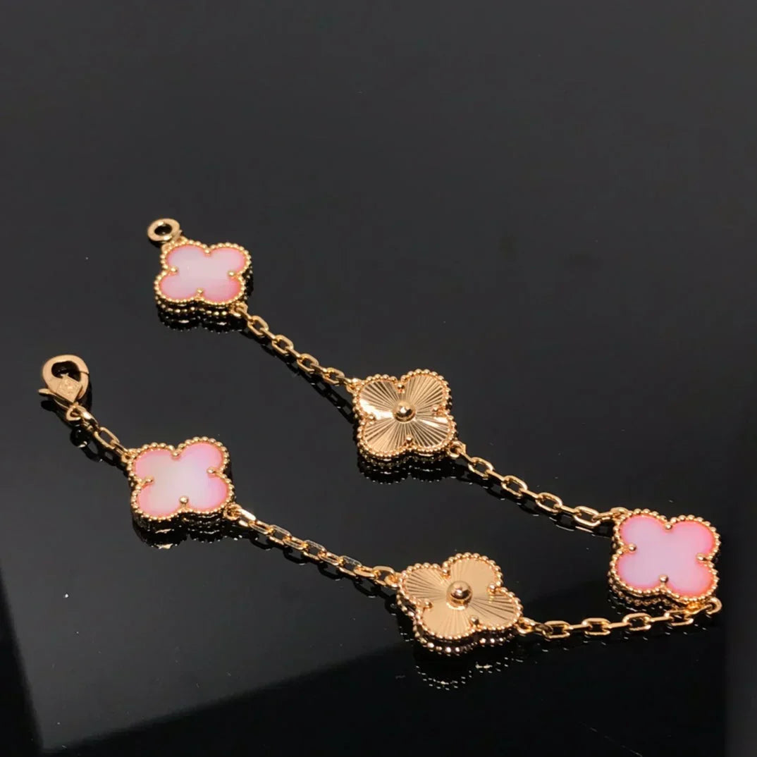 [Triumph Jewelry] CLOVER 5 MOTIFS  PINK MOP BRACELET COLLECTION