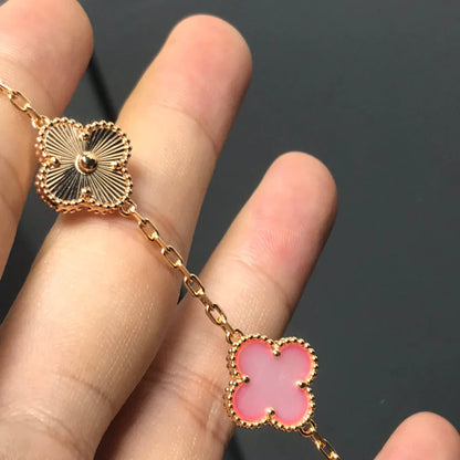 [Triumph Jewelry] CLOVER 5 MOTIFS  PINK MOP BRACELET COLLECTION