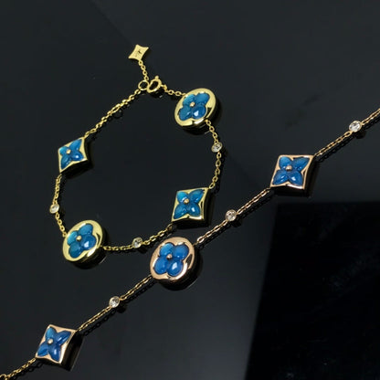 [Triumph Jewelry]STAR AND SUN 4 MOTIF BLUE BRACELET