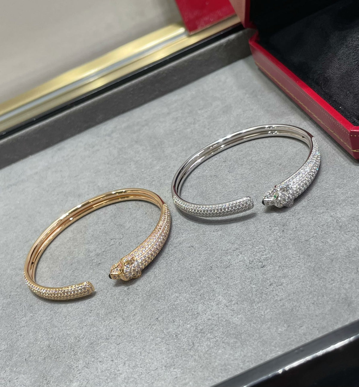 [Triumph Jewelry]PANTHERE FULL DIAMOND OPEN BRACELET
