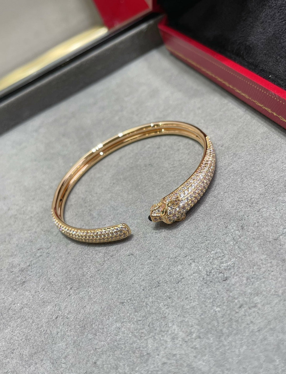 [Triumph Jewelry]PANTHERE FULL DIAMOND OPEN BRACELET