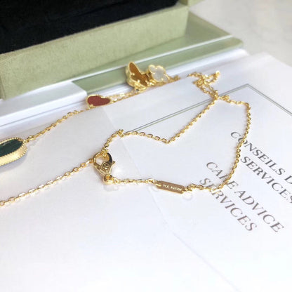 [Triumph Jewelry]LUCKY SPRING 4 MOTIFS ROSE GOLD NECKLACE