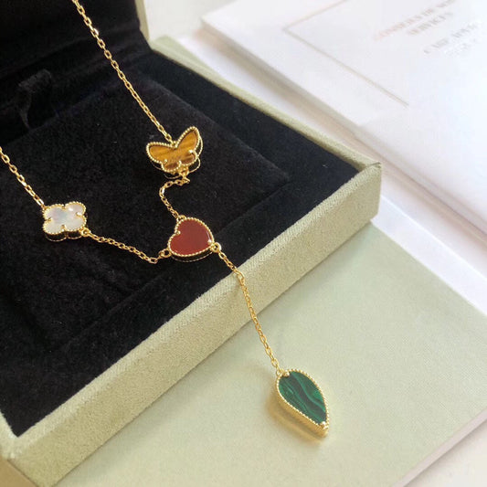 [Triumph Jewelry]LUCKY SPRING 4 MOTIFS ROSE GOLD NECKLACE