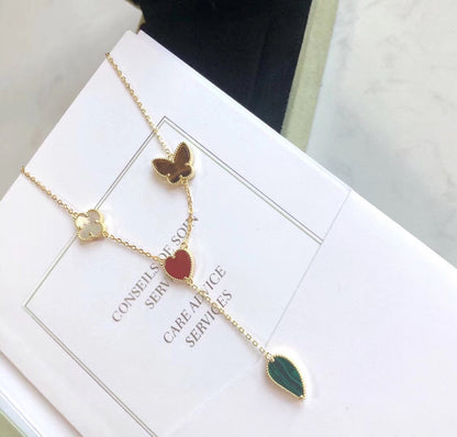 [Triumph Jewelry]LUCKY SPRING 4 MOTIFS ROSE GOLD NECKLACE