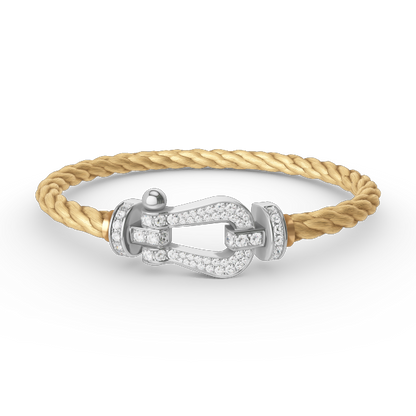 [Triumph Jewelry]FORCE LARGE HORSESHOE FULL DIAMOND BRACELET SILVER