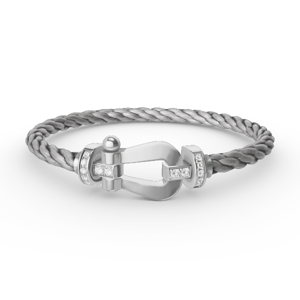 [Triumph Jewelry]FORCE LARGE HORSESHOE HALF DIAMOND BRACELET SILVER