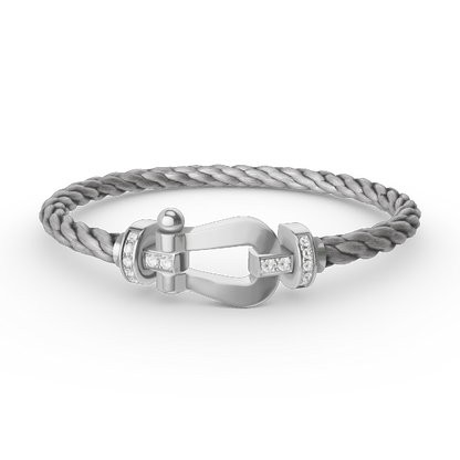 [Triumph Jewelry]FORCE LARGE HORSESHOE HALF DIAMOND BRACELET SILVER