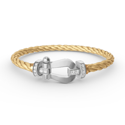 [Triumph Jewelry]FORCE LARGE HORSESHOE HALF DIAMOND BRACELET SILVER