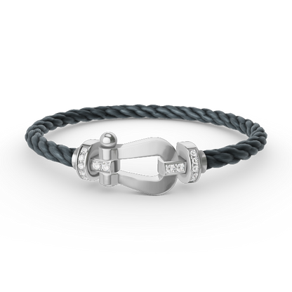[Triumph Jewelry]FORCE LARGE HORSESHOE HALF DIAMOND BRACELET SILVER