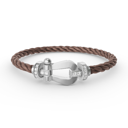 [Triumph Jewelry]FORCE LARGE HORSESHOE HALF DIAMOND BRACELET SILVER