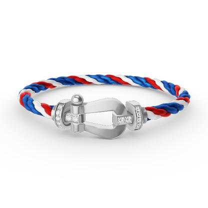 [Triumph Jewelry]FORCE LARGE HORSESHOE HALF DIAMOND BRACELET SILVER