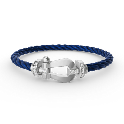 [Triumph Jewelry]FORCE LARGE HORSESHOE HALF DIAMOND BRACELET SILVER