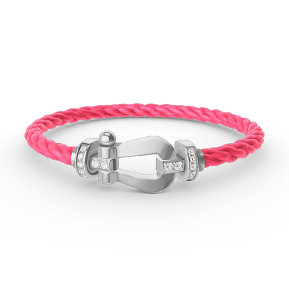 [Triumph Jewelry]FORCE LARGE HORSESHOE HALF DIAMOND BRACELET SILVER