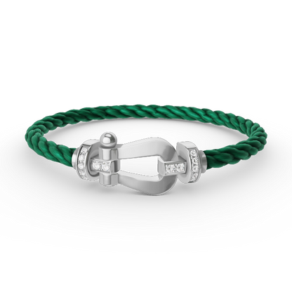 [Triumph Jewelry]FORCE LARGE HORSESHOE HALF DIAMOND BRACELET SILVER