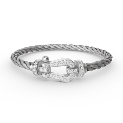 [Triumph Jewelry]FORCE LARGE HORSESHOE FULL DIAMOND BRACELET SILVER