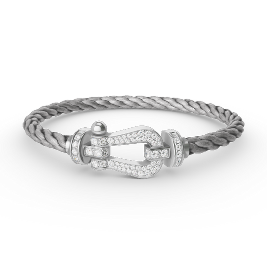 [Triumph Jewelry]FORCE LARGE HORSESHOE FULL DIAMOND BRACELET SILVER