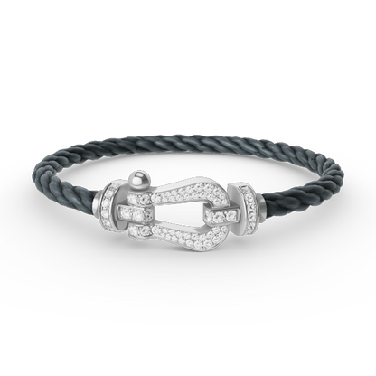 [Triumph Jewelry]FORCE LARGE HORSESHOE FULL DIAMOND BRACELET SILVER