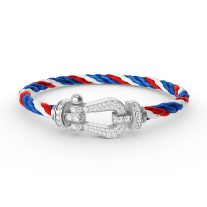 [Triumph Jewelry]FORCE LARGE HORSESHOE FULL DIAMOND BRACELET SILVER
