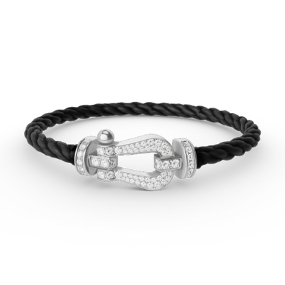 [Triumph Jewelry]FORCE LARGE HORSESHOE FULL DIAMOND BRACELET SILVER