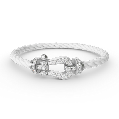 [Triumph Jewelry]FORCE LARGE HORSESHOE FULL DIAMOND BRACELET SILVER