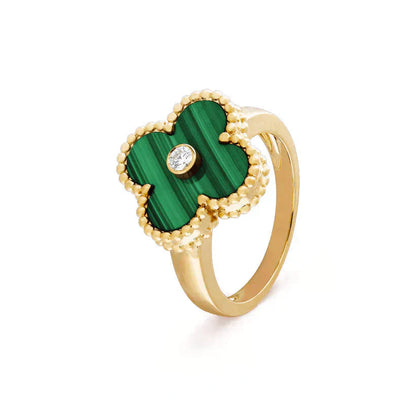 [Triumph Jewelry]CLOVER MALACHITE RING GOLD DIAMOND