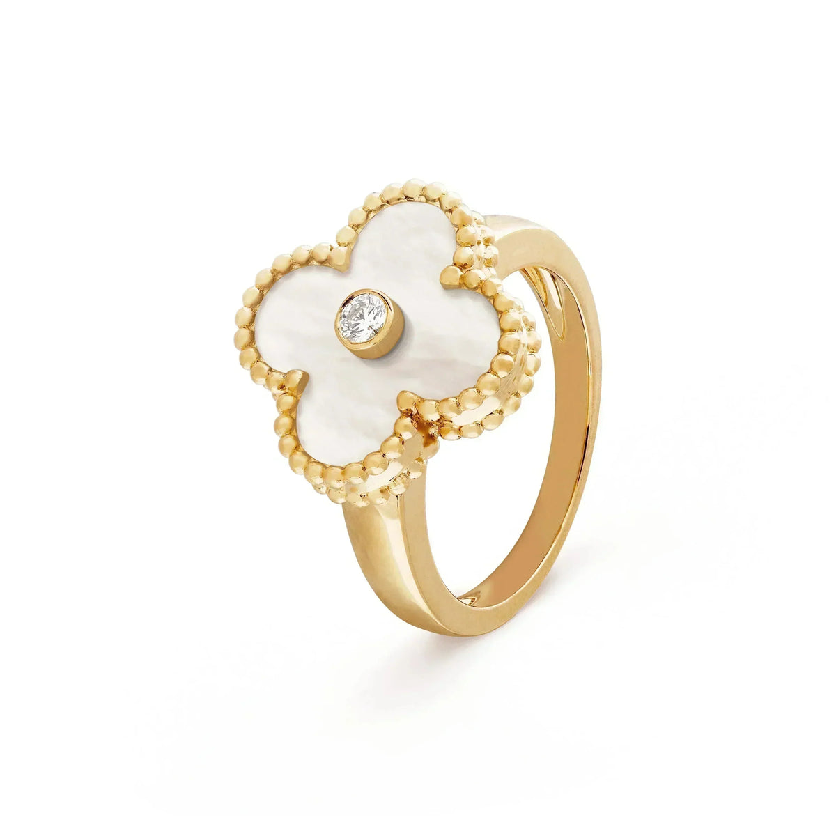 [Triumph Jewelry]CLOVER PINK MOP RING GOLD DIAMOND