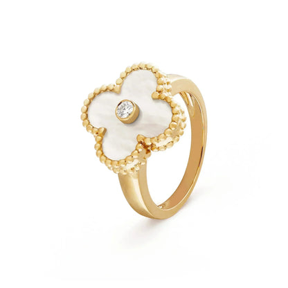 [Triumph Jewelry]CLOVER PINK MOP RING GOLD DIAMOND
