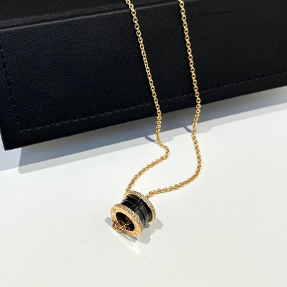 [Triumph Jewelry]ZERO 1 BLACK CERAMIC DIAMOND PINK GOLD NECKLACE
